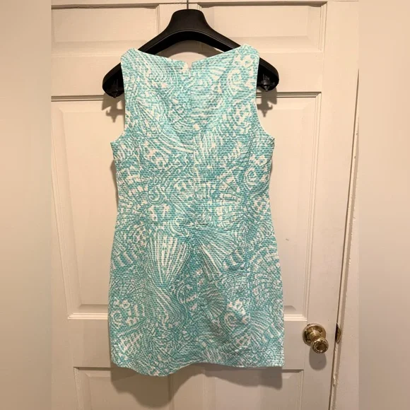 Lilly Pulitzer EUC Size 6 MacFarlane Shorely Blue Sea Cup Lace Detail Mini Dress - Picture 9 of 14